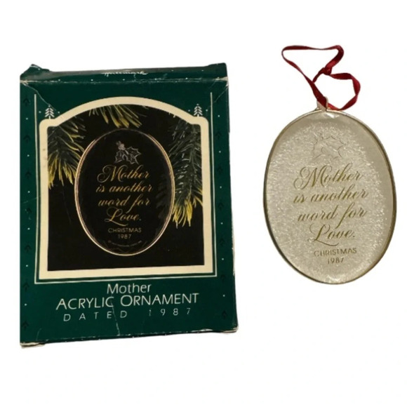 Vintage Hallmark Keepsake Ornament Mother Is Another Word For Love 1980s Acrylic - Picture 1 of 7